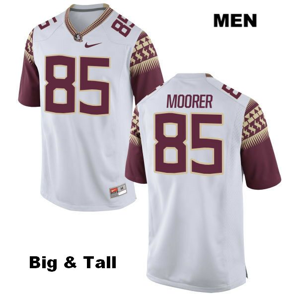 Men's NCAA Nike Florida State Seminoles #85 Tyrell Moorer College Big & Tall White Stitched Authentic Football Jersey EBW1069FX